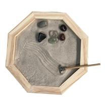 Jardim Zen Japonês Feng Shui Madeira Meditação Octógono 18cm