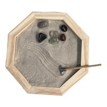 Jardim Zen Japonês Feng Shui Madeira Meditação Octógono 18Cm