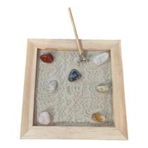 Jardim Zen Japonês Feng Shui Madeira Meditação Quadrado 15Cm