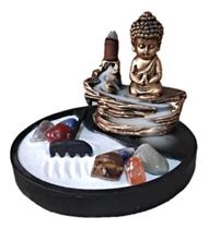 Jardim Zen Redondo Com Incensário Cascata Buda Menino - Decore Casa