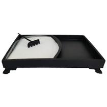 Jardim Zen Retangular De Resina Com Rastelo E Areia Fina Jardim Zen Retangular De Resina Com Rastelo E Areia Fina