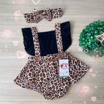 Jardineira Animal Print + Faixa de Cabelo Jardineira Animal Print + Faixa de Cabelo