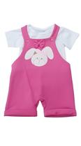Jardineira Bebê Coelhinha Menina com Camiseta
