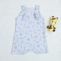 Jardineira Bebê em Malha Cotton Suave com Regulagem na Alça Prática e Confortável Safari