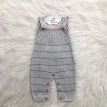 Jardineira Bebê Maternidade Tricot Listrinhas Mas/Fem Jardineira Bebê Maternidade Tricot Listrinhas Mas/Fem