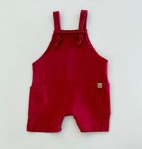 Jardineira Bebê Menino Grow Up Vermelho Com Bolsos Look Para Passeio Verão Jardineira Bebê Menino Grow Up Vermelho Com Bolsos Look Para Passeio Verão