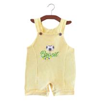 Jardineira Bebê Unissex Copa Do Mundo Brasil 100% Algodão