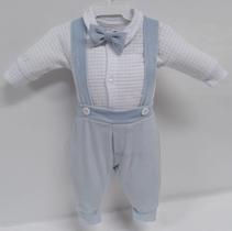 Jardineira + Body Bebê Menino Inverno Luxo Lessa Kids B9203