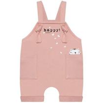 JARDINEIRA COM BODY REGATA PARA BEBê EM MOLETINHO HAPPY UNISSEXY -TAMANHO 1 ANO