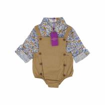 Jardineira com Body Voil Egípcio - Made With Liberty Fabric - Bibe