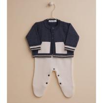 Jardineira Com Casaco Bebê Menino - Mundo Tiny