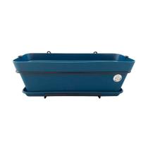Jardineira com Prato e Suporte Okla Bari Azul Cobalt para Jardim Jardineira com Prato e Suporte Okla Bari Azul Cobalt para Jardim