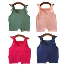 Jardineira Curta COLORS para Bebê Menina Menino de Malha com Alça Regulável 01Peça