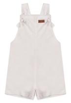 Jardineira Curta Moletinho - Branco - Ame Kids