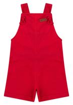 Jardineira Curta Moletinho - Vermelho - Ame Kids