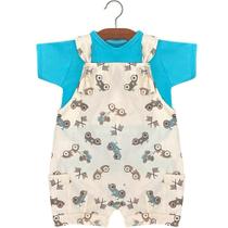 Jardineira de Bebê Carrinhos Bege 2 Peças