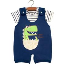 Jardineira de Bebê Dino Marinho 2 Peças