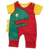Jardineira dinossauro roupa para Bebê menino - Duda Baby Shop