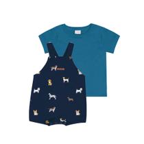 Jardineira e Camiseta Bebê Menino Pulla Bulla Ref. 50561 Jardineira e Camiseta Bebê Menino Pulla Bulla Ref. 50561
