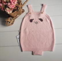 Jardineira em tricot bebê feminino