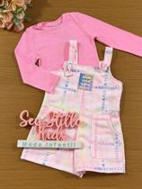 Jardineira Infantil Catavento Inverno com Blusa Barbie