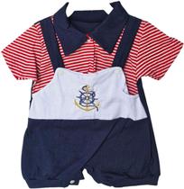 jardineira infantil masculina + camisa listrada