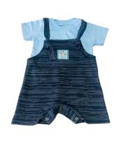 Jardineira Infantil Menino Moletom Tileesul Azul