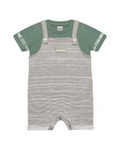 Jardineira Infantil Menino Moletom Tileesul Verde