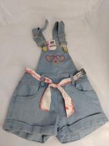 Jardineira jeans clara infantil com cinto G