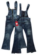 jardineira jeans feminina longa infantil menina tam 4 6 e 8 anos - Cool kids