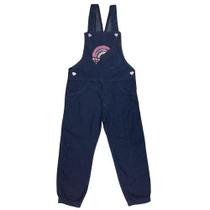 Jardineira Jeans Infantil com Bordado de Arco-íris Tam 1 a 3 anos Jardineira Jeans Infantil com Bordado de Arco-íris Tam 1 a 3 anos