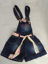 Jardineira jeans infantil tamanho M
