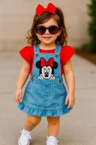 Jardineira Jeans Minnie