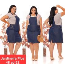 Jardineira Jeans Moda Evangêlica Plus Size 48,50,52