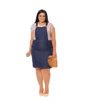 Jardineira Jeans Moda Evangêlica Plus Size 48,50,52 Jardineira Jeans Moda Evangêlica Plus Size 48,50,52