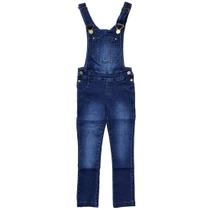 Jardineira Jeans Premium Longa Macacão Infantil Tam 1 ao 16 Destroyed Menina Feminina Blogueira Fashion