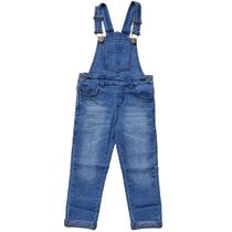 Jardineira Jeans Premium Longa Macacão Infantil Tam 1 ao 8 Destroyed Menino Masculina Fashion