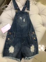 Jardineira jeans referência 15680 tamanho 06,10