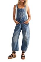 Jardineira Ladyful Jeans com Pernas Largas e Alças Ajustáveis Jardineira Ladyful Jeans com Pernas Largas e Alças Ajustáveis