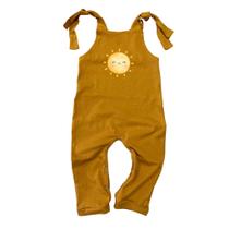 Jardineira Longa Estampada Algodão Bebê Conjunto Minimalista Boho Sol Primeira Volta Sol