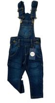 jardineira macacão jeans azul menino infantil com lycra tam de 1 a 3 anos - Cool Kids