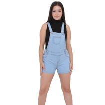 Jardineira Macaquinho Jeans Clara Juvenil Menina Shorts Tamanhos 10 a 16
