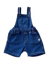 Jardineira Malha Jeans Masculina Linha Baby