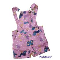 Jardineira Menina Infantil Temático Galinha Pintadinha Rosa