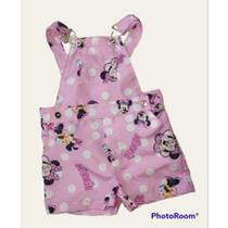 Jardineira Menina Infantil Temático Minnie Rosa