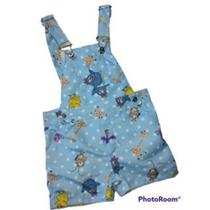 Jardineira Menino Infantil Temático Galinha Pintadinha Azul