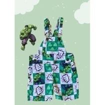 Jardineira Menino Infantil Temático Hulk
