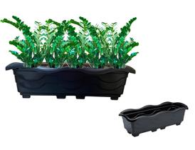 Jardineira Preta Vaso Grande 50cm p/ Horta Flores Suculentas 6.5 Litros Plantação em casa