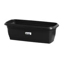 Jardineira Retangular Bella Fiore em Plástico Preto Nº50 - Rischioto
