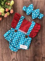 Jardineira Romper Galinha Pintadinha Temático Bebê Mesversár